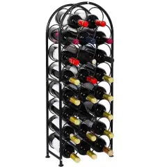 Itopfox 23 Bottle Arched Freestanding Floor Metal Wine Rack Holder Stand for Kitchen Bar Cellar Dining Room Black