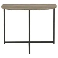Wood and Metal Chair Side End Table Brown/Black - Benzara