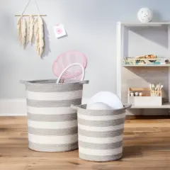 Striped Coiled Kids' Rope Basket - Pillowfort&trade;