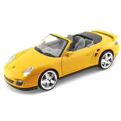 Porsche 911 (997) Turbo Convertible Yellow 1/18 Diecast Car Model by Motormax
