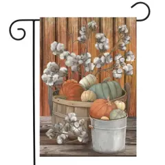 Briarwood Lane Pumpkins and Willows Autumn Garden Flag Primitive Fall Floral 18" x 12.5"