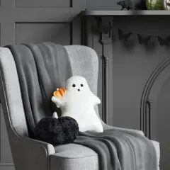 14"x12" Ghost Novelty Shaped Throw Pillow White - Hyde and EEK! Boutique&trade;