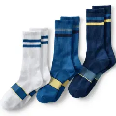 Lands' End Men's Performance Crew Sock 3-Pack