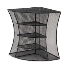 Safco Onyx Mesh Corner Organizer, Six Sections, Black, 15" x 11" x 13"
