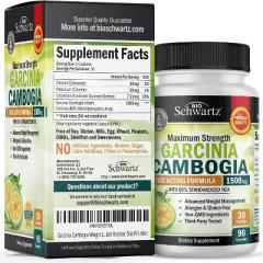 Garcinia Cambogia 1500MG Capsules, Body Health & Immune Support Supplement, Bioschwartz, 90ct