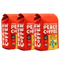 Peace Coffee Twin Cities Dark Roast Ground Coffee - 36oz/3ct