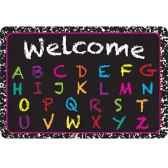 Ashley Productions&reg; The Original Fun Mat&trade;, Welcome Mat, 15.5" x 23.5", Chalk Alphabet Welcome