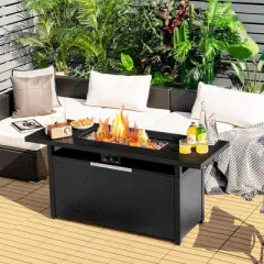 Costway 57'' Rectangular Propane Gas Fire Pit 50,000 Btu Heater Outdoor Table