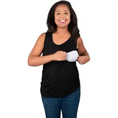 Bamboobies Nursing Tank for Breastfeeding - Black
