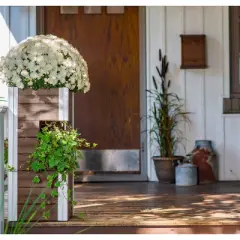 Vita 13" Wide Urbana Pillar Rectangular Vinyl Planter Boxes