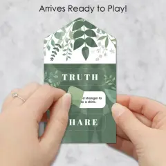 Big Dot of Happiness Boho Botanical Bride - Greenery Bridal Shower and Wedding Party Game Pickle Cards - Truth, Dare, Share Pull Tabs - Set of 12