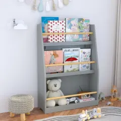 KWPZQEB Kids Bookshelf, 3 Tiers Book Shelf for Kids Rooms, Kids Bookcase Rack Wall for Bedroom, Study Living Room