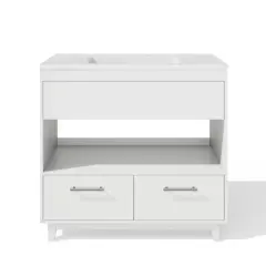 Hyleory Contemporary Bathroom Vanity with Integrated Sink &ndash; Faucet Not Included