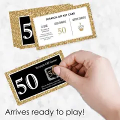 Big Dot of Happiness Adult 50th Birthday - Gold - Birthday Party Game Scratch Off Cards - 22 Count