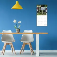 2026 Square Wall Calendar - Danger, Hilarious Road Signs, 16-Month Funny Theme with 180 Stickers (12x12 In)