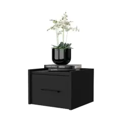NicBex Floating Modern Nightstand with Drawer & Shelf,Wall Mounted Night Stand with Space-Saving for Bedroom Furniture