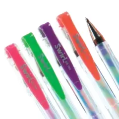 Surprise Swirl Gel Pens (10 Pack) - 2-Color Ink Mix, Assorted Colors, Fun Writing
