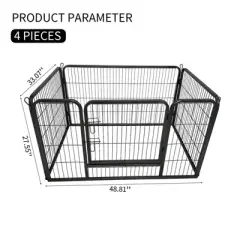 Pet Playpen, Garden Fence with Gate, Dog Fence Playpen with 24" Height Metal Panels, Dog Playpen for Small/Medium Dogs, Puppy Cat Exercise Fencing