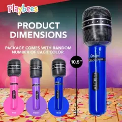 Playbees 10.5 Inch Wireless Inflatable Microphone - 12 Pieces