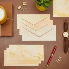 Best Paper Greetings 48 Pack Vintage Envelopes for Letters with 6 Decorative Old-Fashioned Styles, Home Stationary Supplies, 8.7 x 4 In