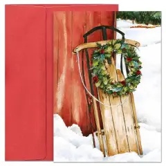 Masterpiece Studios Hollyville 16 Christmas Cards in a Keepsake Box, Younger Days, 5.6" x 7.8"