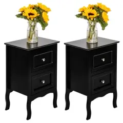 KTMBDW Night Stand Set 2, Bedroom Nightstands with 2 Drawers Modern Sofa Side Table Bedside End Table for Living Room