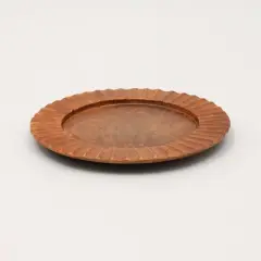 13"Handcrafted Wood Brown Charger Plate| Wooden Dinning Placemat|Artisan Wood Tableware