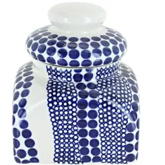Blue Rose Polish Pottery 2001 Zaklady Medium Square Container