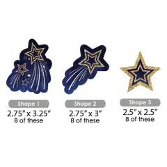 Big Dot of Happiness Starry Skies - Paper Straw Decor - Gold Celestial Party Striped Decorative Straws - Set of 24