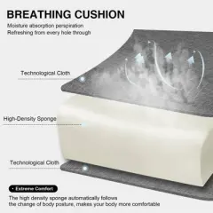 GTRACING Gaming Chair Fabric Height Adjustable Footrest Reclining Office Chair Darkgray