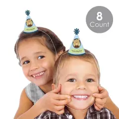 Big Dot of Happiness Baby Boy Teddy Bear - Mini Cone Baby Shower Party Hats - Small Little Party Hats - Set of 8