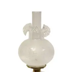 Lehman's Princess Feather Oil Lamp - Historical Design with Glass Lamp, Brass Burner, 12" Chimney, Etched Ball Glass Shade, 22 Inches High