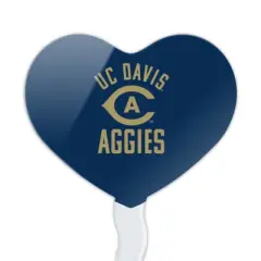 UC Davis Aggies Logo Heart Love Cupcake Picks Toppers Decoration Set of 6