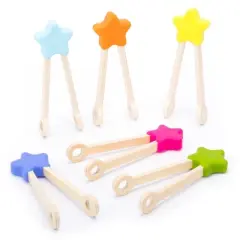 Educational Insights Wooden Tweezers - 6pk: Teaching Aid for Preschool to 8th Grade Kids