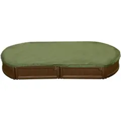 Modern Home 6ft Oval Weather Resistant Outdoor Sandbox Kit w/Cover