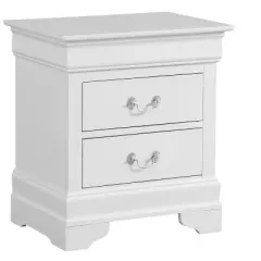 Passion Furniture Louis Philippe 2-Drawer Nightstand (24 in. H X 22 in. W X 16 in. D)