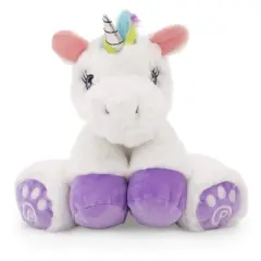 Plushible 10" White Stuffed Unicorn Plush Animal with Rainbow Hair