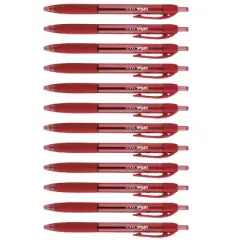 School Smart Retractable Hybrid Gel and Ink Pens, Red, Pack of 12