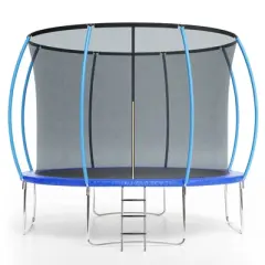 Trampoline 10FT with Enclosure & Ladder, ASTM Approved Heavy-Duty Outdoor Recreational Trampoline for Kids Adults, 440LB Capacity