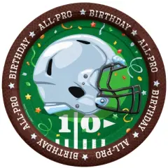 Treasures Gifted Football Birthday Party Supplies - Dessert Plates - 24 Pack