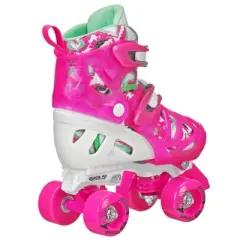 	Roller Derby Trac Star Youth Kids' Adjustable Roller Skate - White/Pink