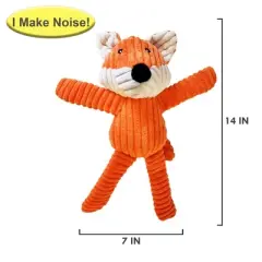 American Pet Supplies Victor The Fox - Corduroy Squeaker Plush Dog Toy