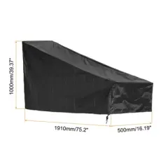 Unique Bargains Oxford Cloth Waterproof Push Lawn Mower Cover 75.2 x 16.19 x 39.37 Inch Black 1 Pc