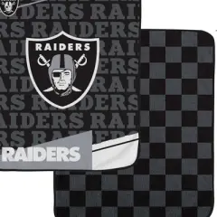 NFL Las Vegas Raiders Diagonal Ghost Checker Double Sided Ultra Cozy Blanket