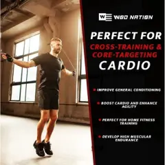 WOD Nation Aluminum Handle High Speed Adjustable Jump Rope for Women and Men, Skipping Rope for Boxing, Fitness & Workout- Pink