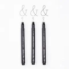 3ct Pen Set MONO Drawing Black: Tombow Art Stationery, 0.5mm & 0.3mm Black Ink, Drawing Pens, 3-Pack