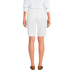 Lands' End Women's Plus Size Mid Rise Elastic Waist Pull On 12" Knockabout Chino Bermuda Shorts