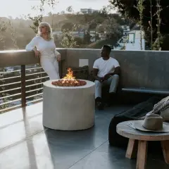 Kinger Home Propane Fire Pit Table 32-inch, 50,000 BTU CSA Certified, Fiber-Reinforced Concrete Aluminum Frame, Accessories Included