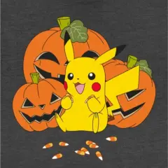 Junior's Pokemon Halloween Pikachu Jack-O'-Lanterns Festival Muscle Tee