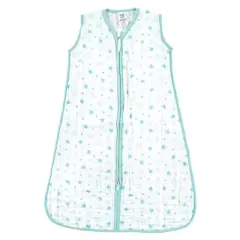 Luvable Friends Baby Sleeveless Muslin Cotton Sleeping Bag, Sack, Blanket, Stars Muslin